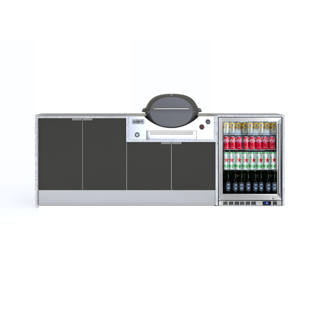 Grillhound Outdoor Kitchen Package to Suit Weber Family Q With Single Fridge - GW244