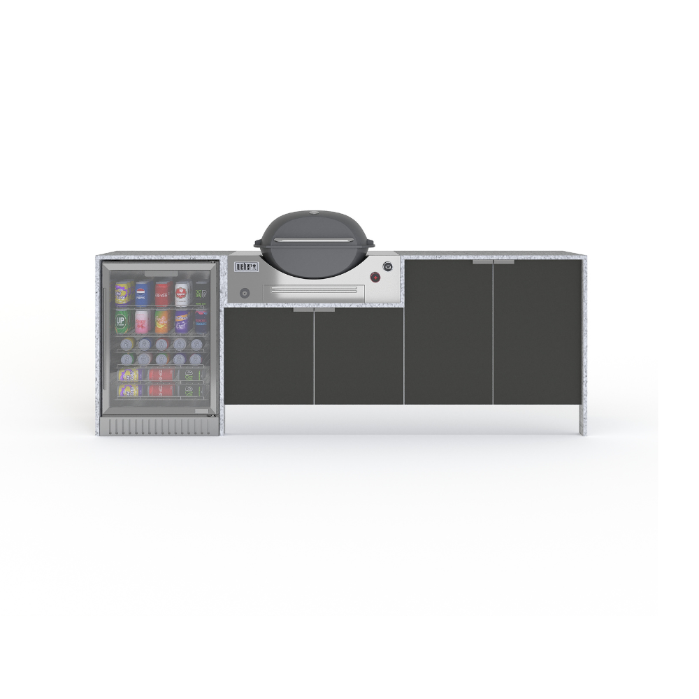 Grillhound Outdoor Kitchen Package to Suit Weber Family Q With Single Fridge - GW244