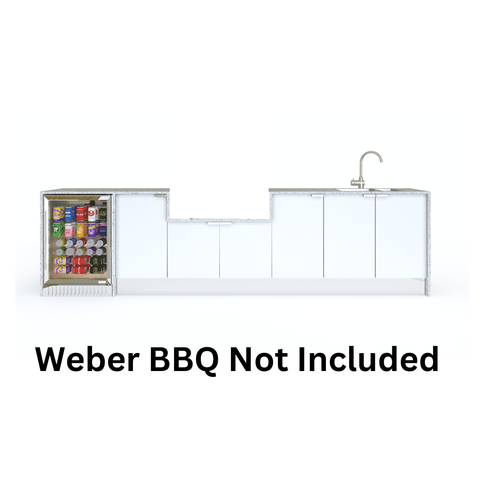 Grillhound Outdoor Kitchen Package to Suit Weber Family Q With Fridge & Sink - GW333