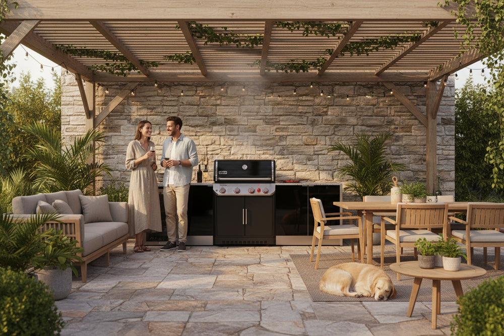 Grillhound Outdoor Kitchen To Suit Weber Genesis With Single Fridge - GWG293