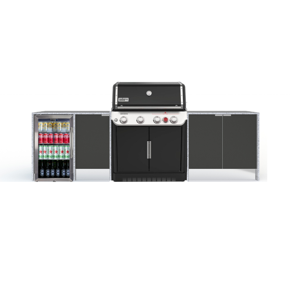 Grillhound Outdoor Kitchen To Suit Weber Genesis With Single Fridge - GWG293