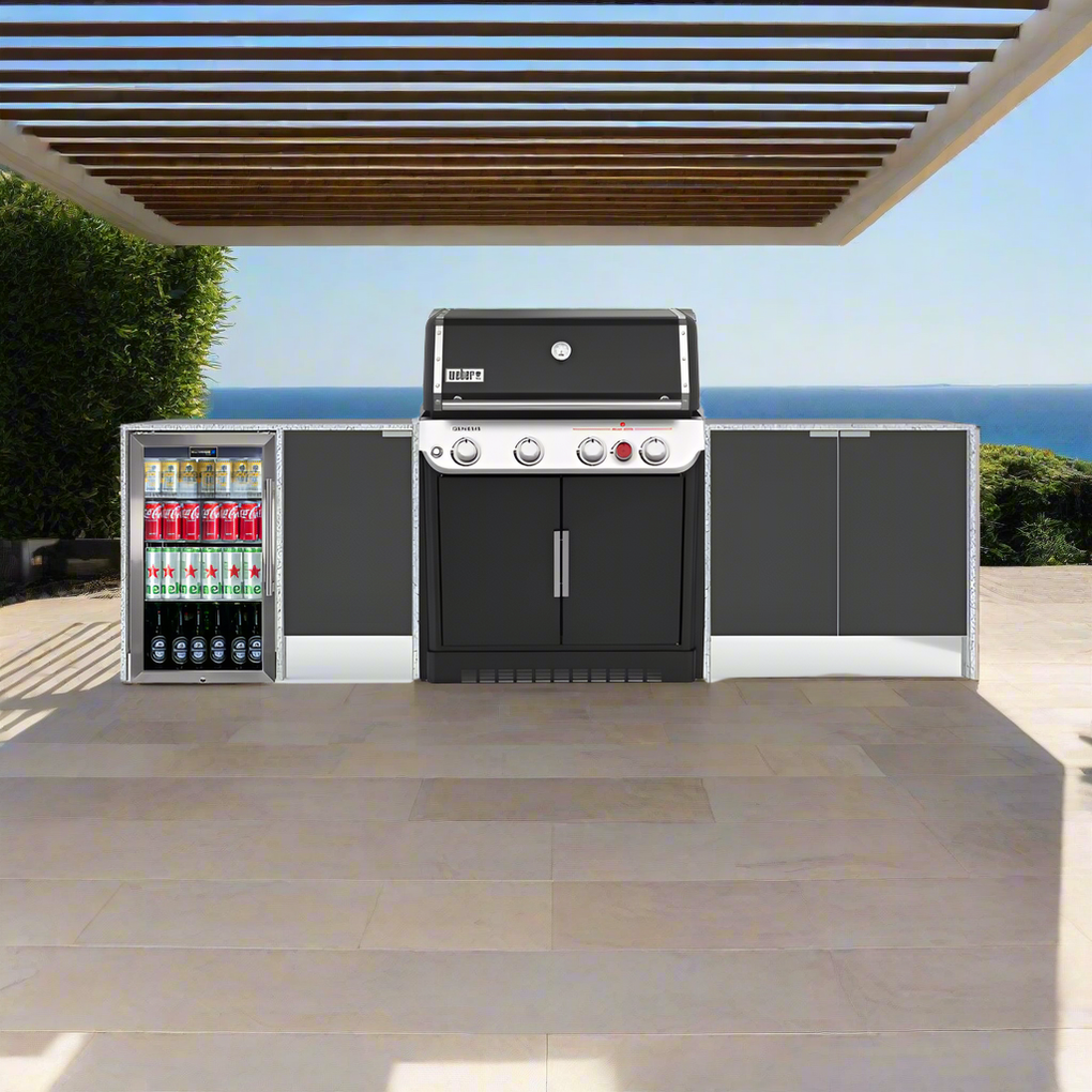 Grillhound Outdoor Kitchen To Suit Weber Genesis With Single Fridge