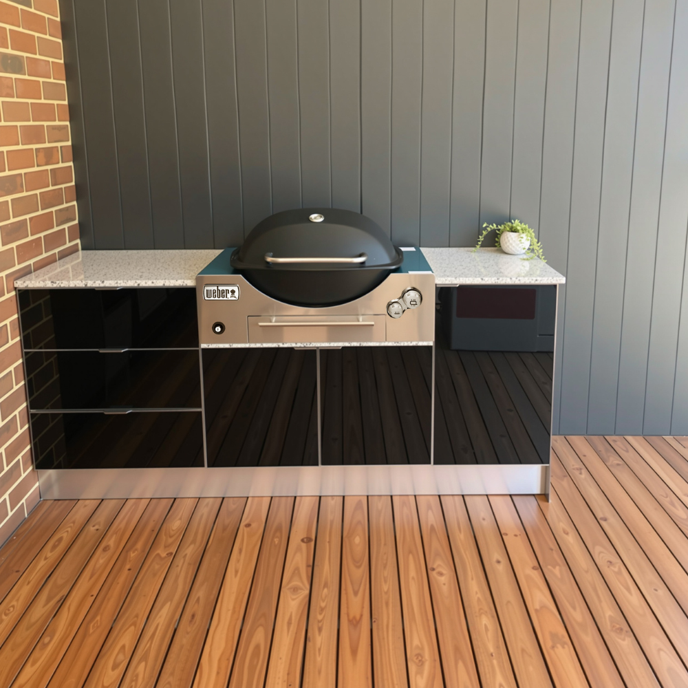 Grillhound Mini Outdoor Kitchen Package With Drawers to Suit Weber Family Q - GW201