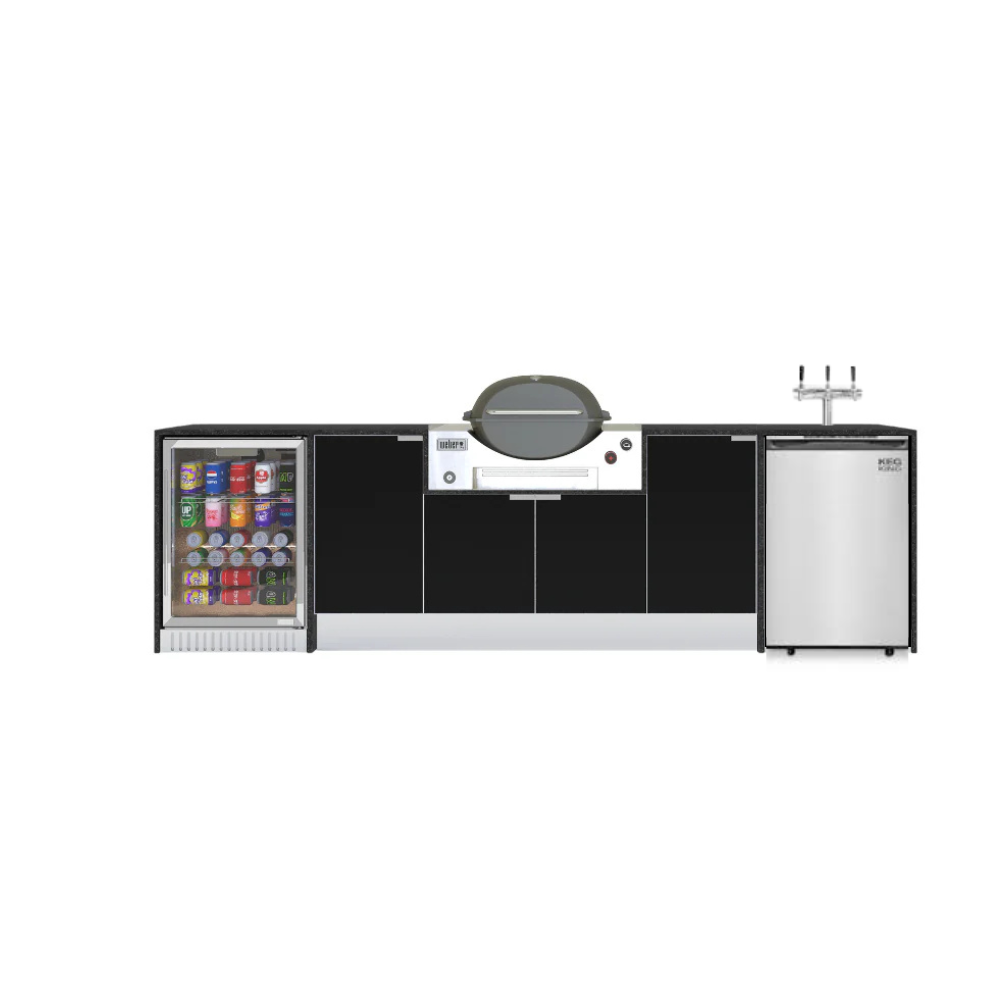 Grillhound Outdoor Kitchen to Suit Weber Family Q With Fridge Kegerator - GWKG309