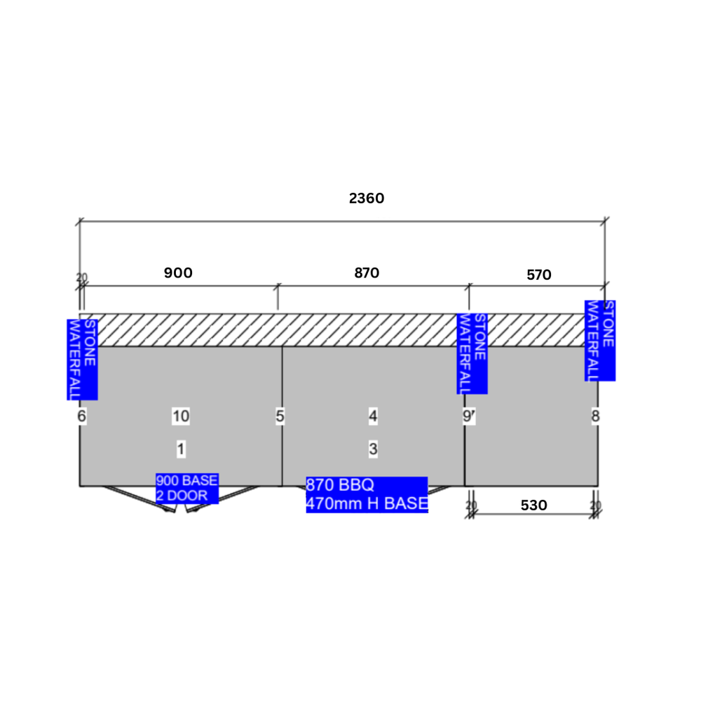 Grillhound Outdoor Kitchen Package to Suit Weber Family Q With Single Fridge - GW244