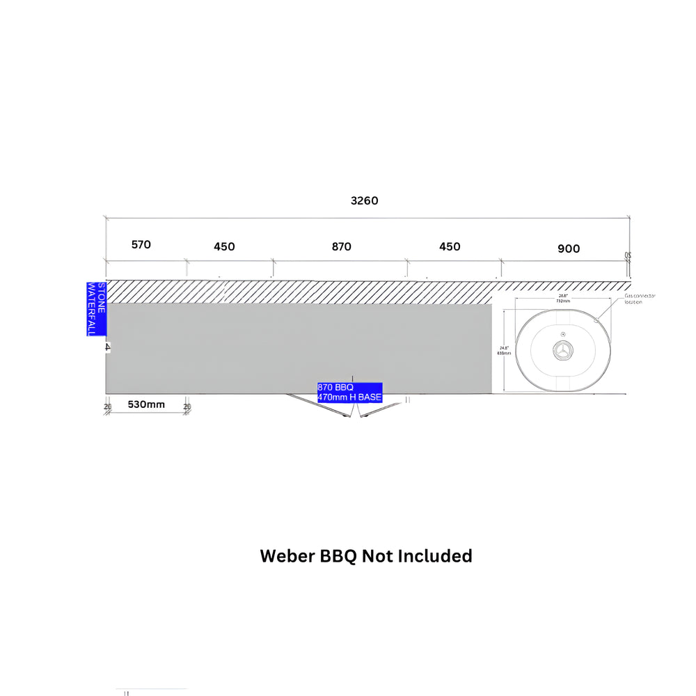 Grillhound Outdoor Kitchen Package to Suit Weber Family Q + Gozney Pizza Oven-GWGZ346
