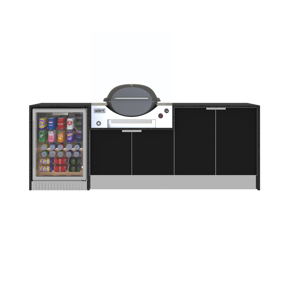 Grillhound Outdoor Kitchen Package to Suit Weber Family Q With Single Fridge - GW244