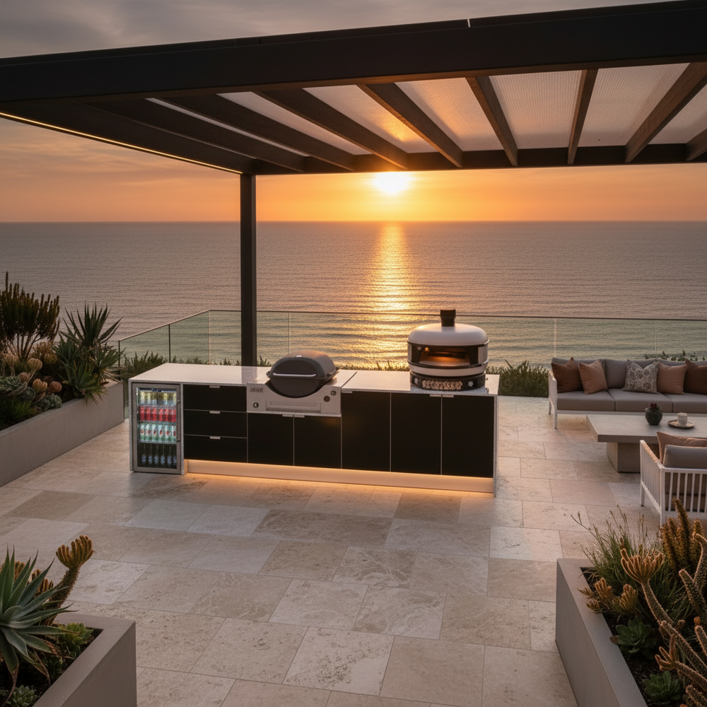 Grillhound Outdoor Kitchen Package to Suit Weber Family Q + Gozney Pizza Oven-GWGZ346