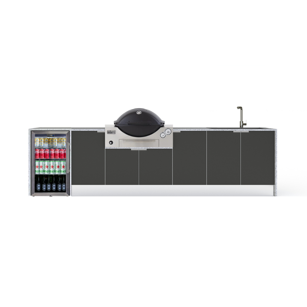 Grillhound Outdoor Kitchen Package to Suit Weber Family Q With Fridge & Sink - GW333