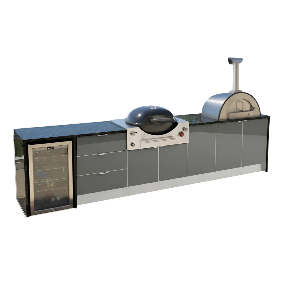 Grillhound Outdoor Kitchen Package to Suit Weber Family Q With Pizza Oven - GWP355