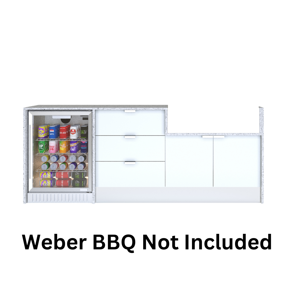 Grillhound Outdoor Kitchen To Suit Weber Family Q With Fridge And Drawers - GW216