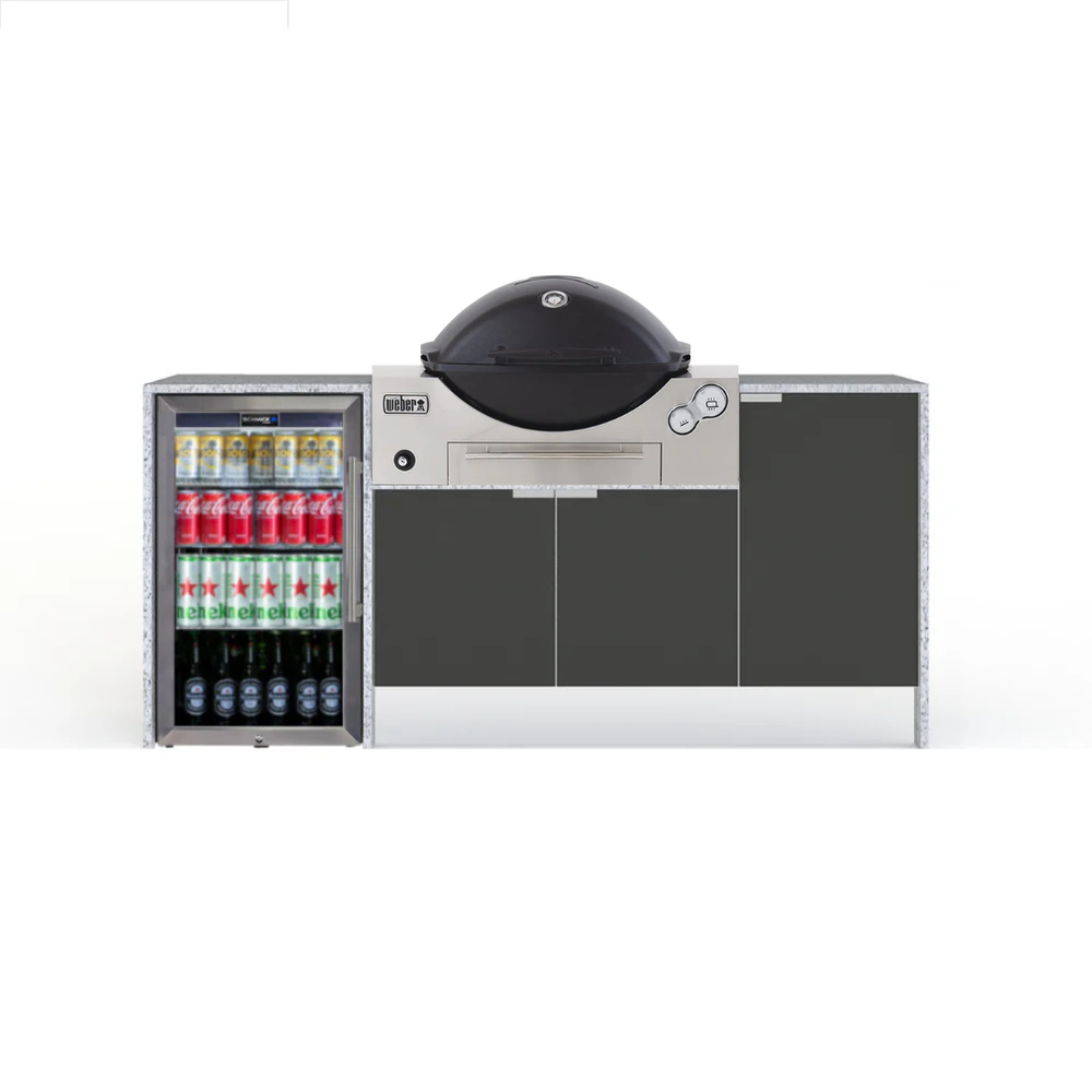 Grillhound Mini Outdoor Kitchen With Single fridge to Suit Weber Family Q - GW200