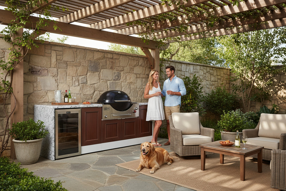 Grillhound Outdoor Kitchen Package to Suit Weber Family Q With Single Fridge - GWT244