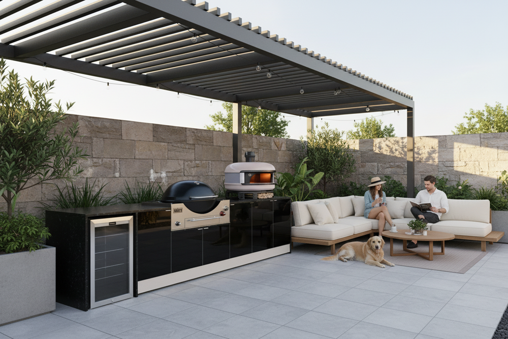 Grillhound Outdoor Kitchen Package to Suit Weber Family Q + Gozney Pizza Oven-GWGZ346