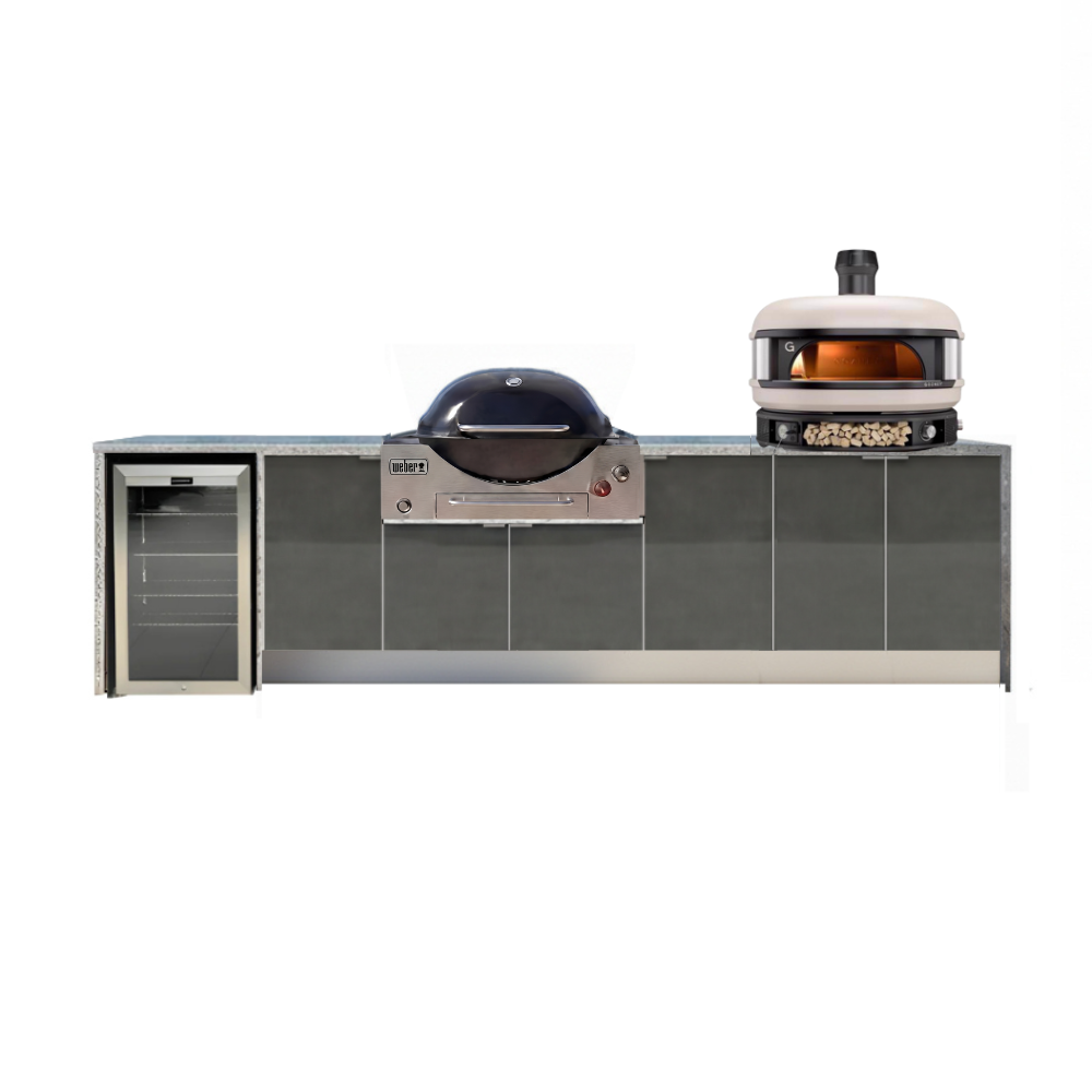 Grillhound Outdoor Kitchen Package to Suit Weber Family Q + Gozney Pizza Oven-GWGZ346
