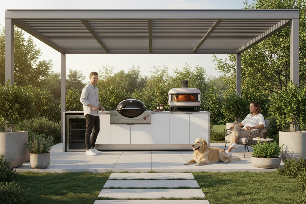 Grillhound Outdoor Kitchen Package to Suit Weber Family Q + Gozney Pizza Oven-GWGZ346