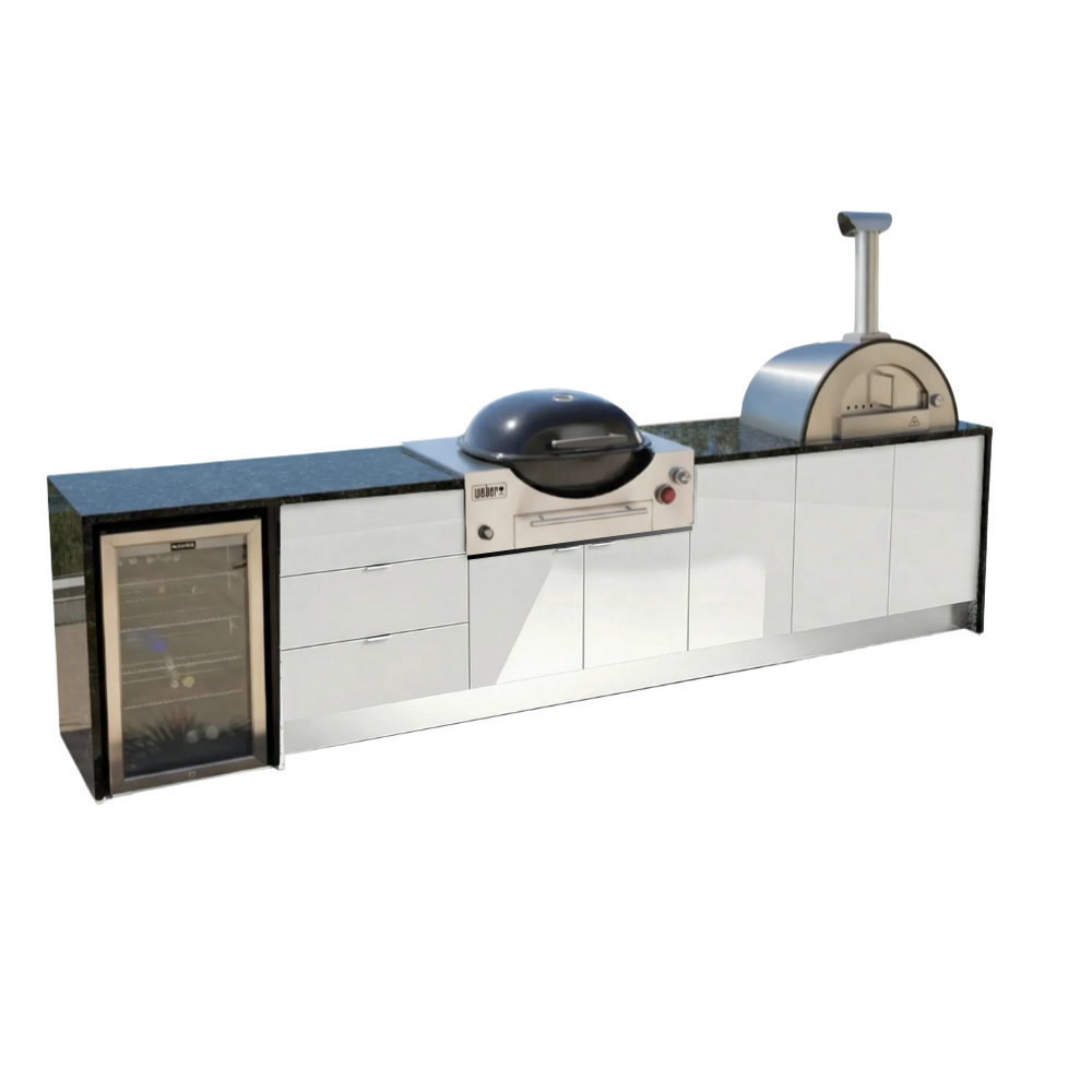Grillhound Outdoor Kitchen Package to Suit Weber Family Q With Pizza Oven - GWP355