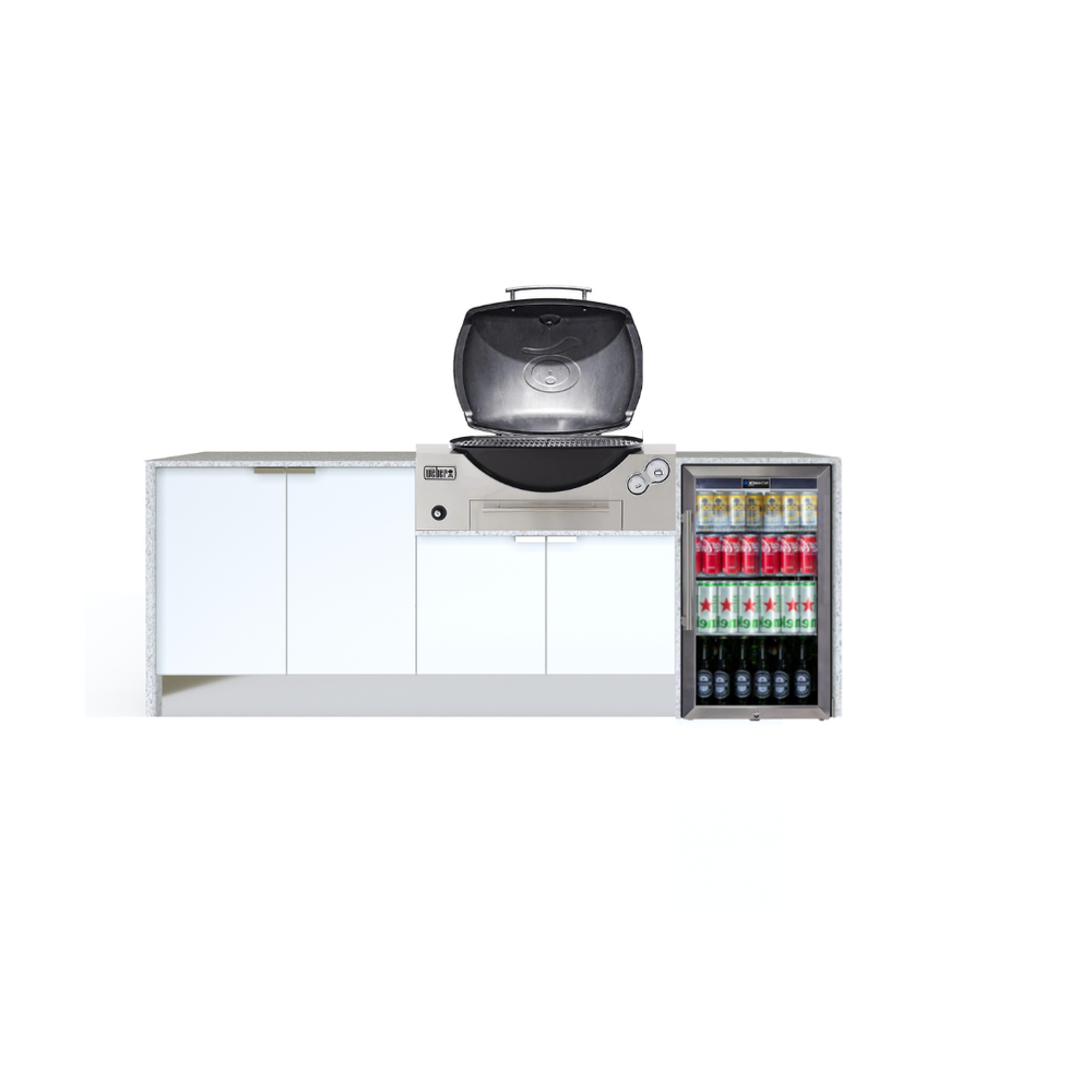 Grillhound Outdoor Kitchen Package to Suit Weber Family Q With Single Fridge - GW244