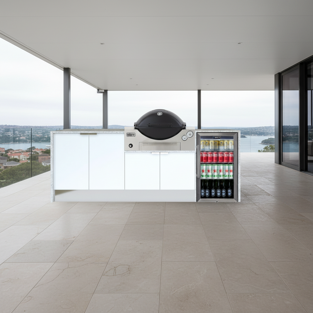 Grillhound Outdoor Kitchen Package to Suit Weber Family Q With Single Fridge - GW244