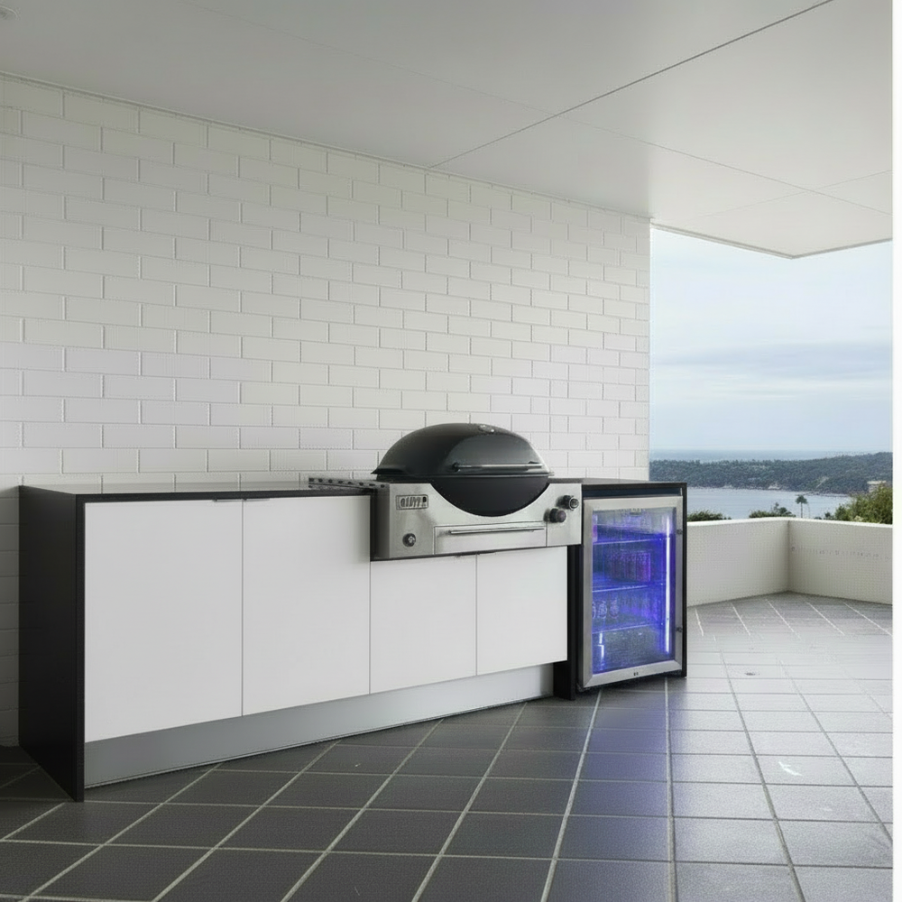 Grillhound Outdoor Kitchen Package to Suit Weber Family Q With Single Fridge - GW244