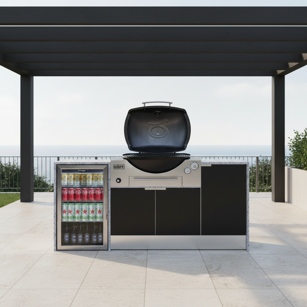 Grillhound Mini Outdoor Kitchen With Single fridge to Suit Weber Family Q - GW200
