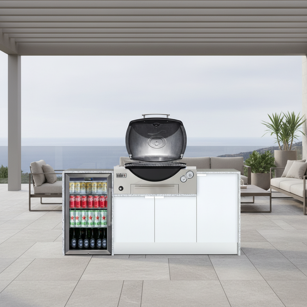 Grillhound Mini Outdoor Kitchen With Single fridge to Suit Weber Family Q - GW200