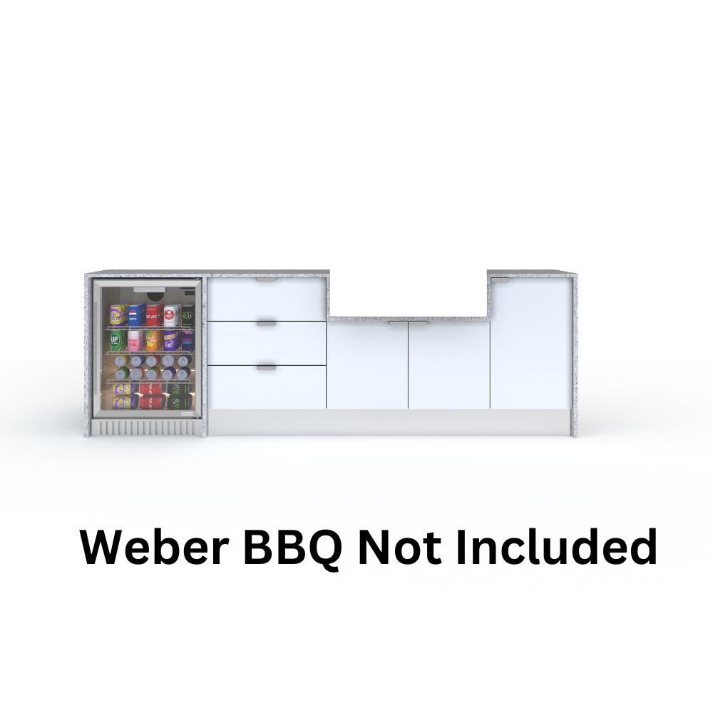 Grillhound Outdoor Kitchen To Suit Weber Family Q With Fridge - GW266