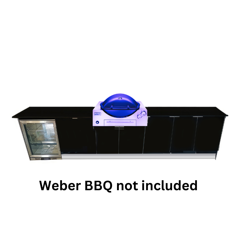 Outdoor Kitchen Package to Suit Weber Family Q With Fridge & Sink