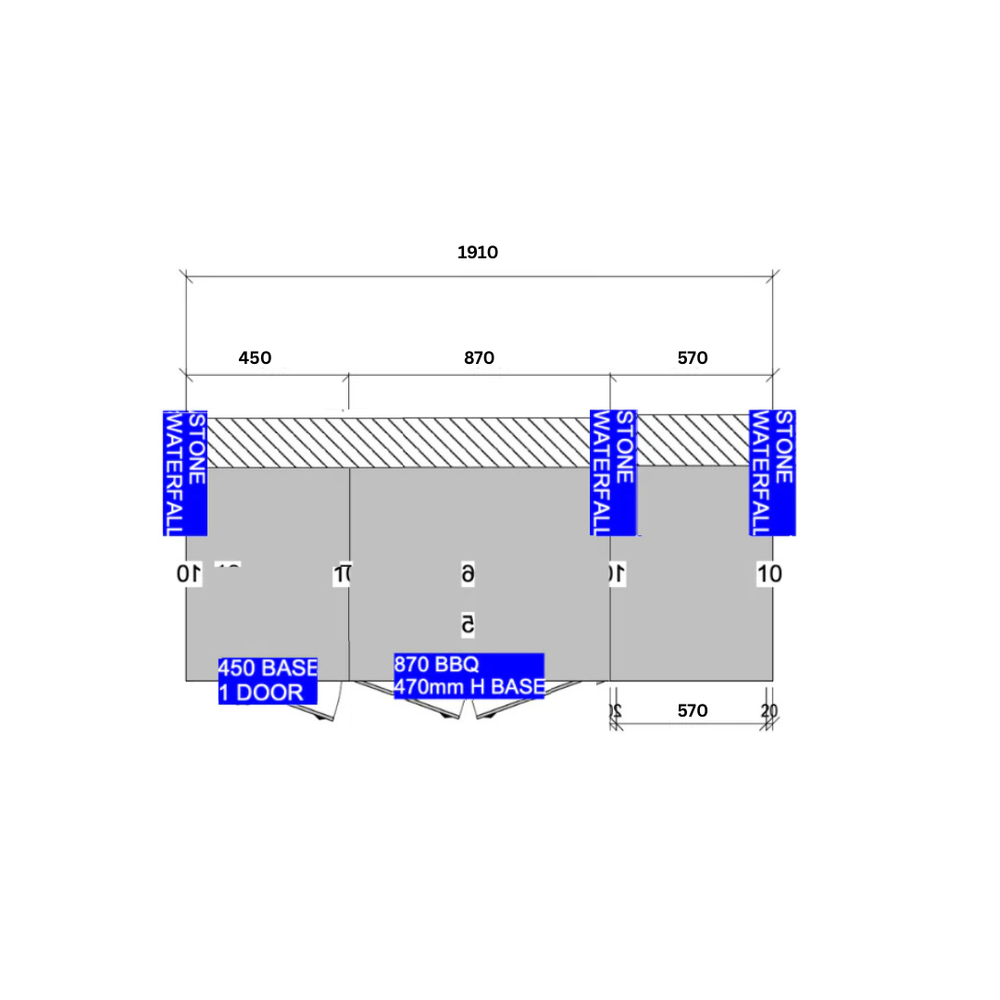 Grillhound Mini Outdoor Kitchen With Single fridge to Suit Weber Family Q - GW200