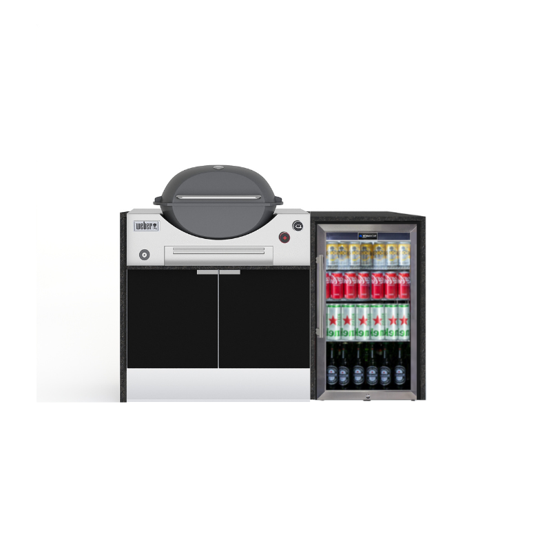 Grillhound Mini Outdoor Kitchen With Single Fridge to Suit Weber Family Q - GW151