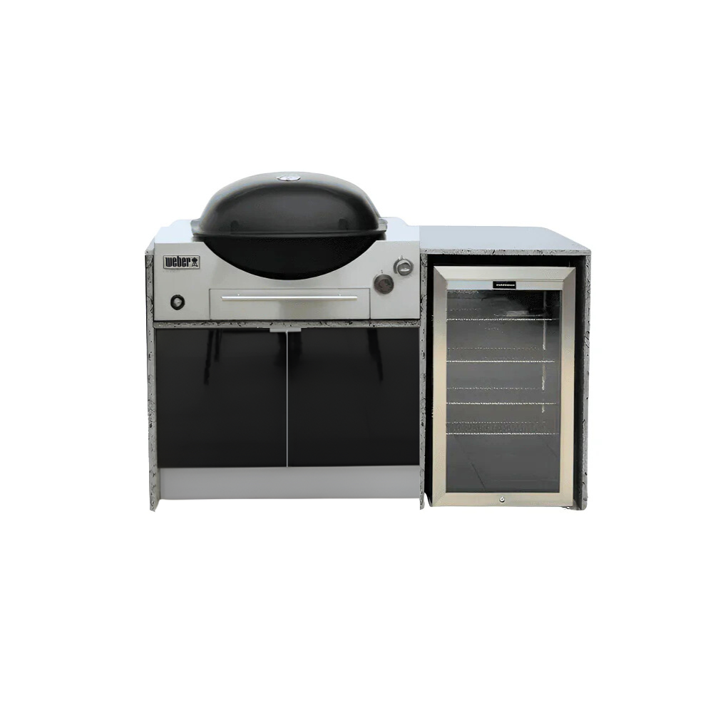 Grillhound Mini Outdoor Kitchen With Single Fridge to Suit Weber Family Q - GW151