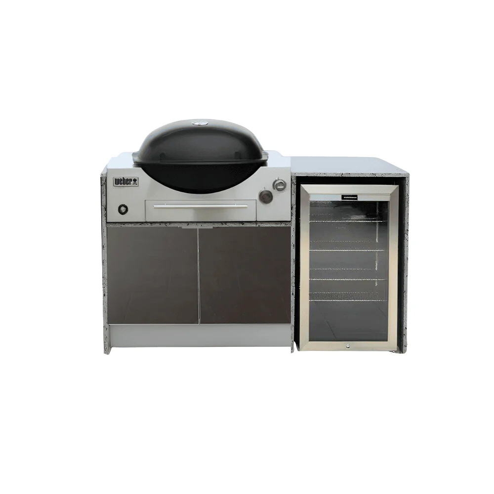 Grillhound Mini Outdoor Kitchen With Single Fridge to Suit Weber Family Q - GW151