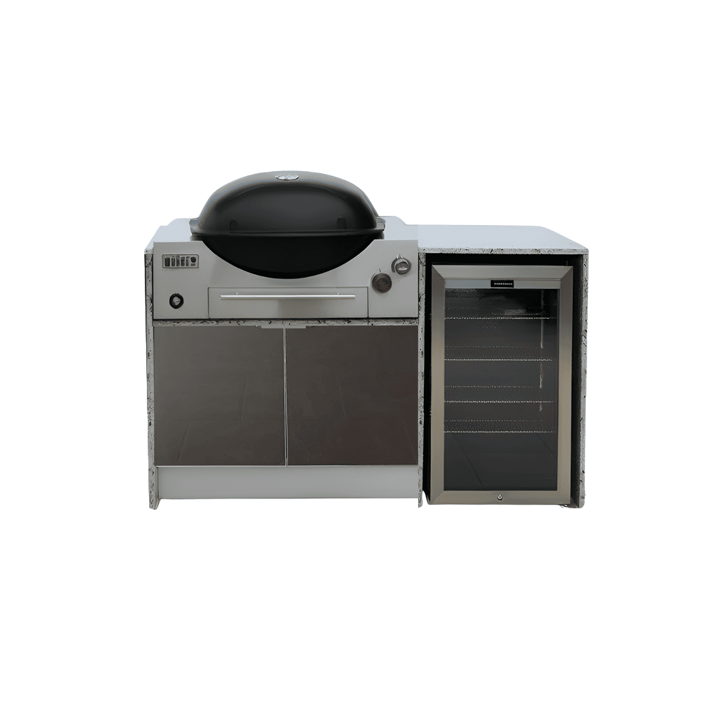 Grillhound Mini Outdoor Kitchen With Single Fridge to Suit Weber Family Q - GW151