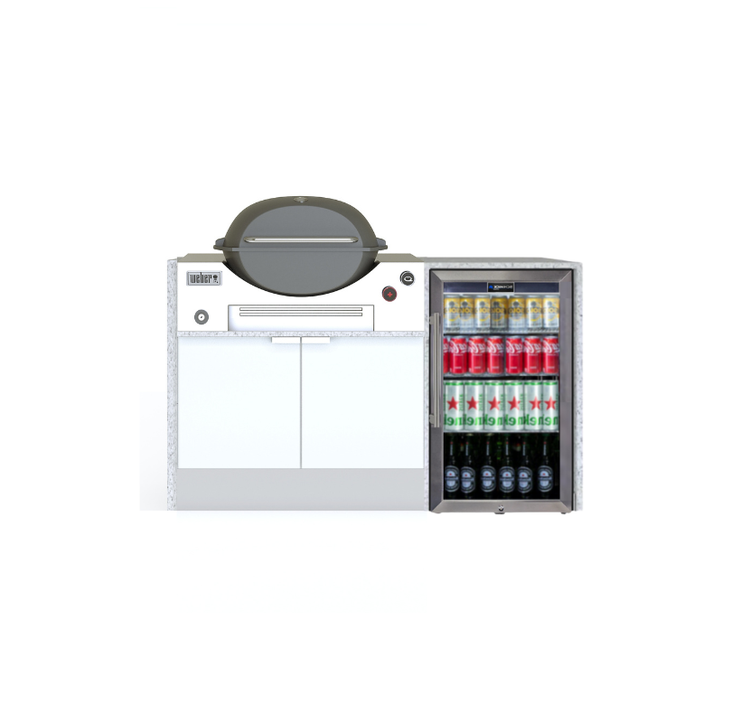 Grillhound Mini Outdoor Kitchen With Single Fridge to Suit Weber Family Q - GW151