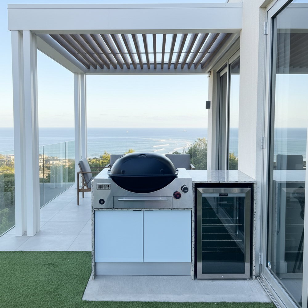 Grillhound Mini Outdoor Kitchen With Single Fridge to Suit Weber Family Q - GW151