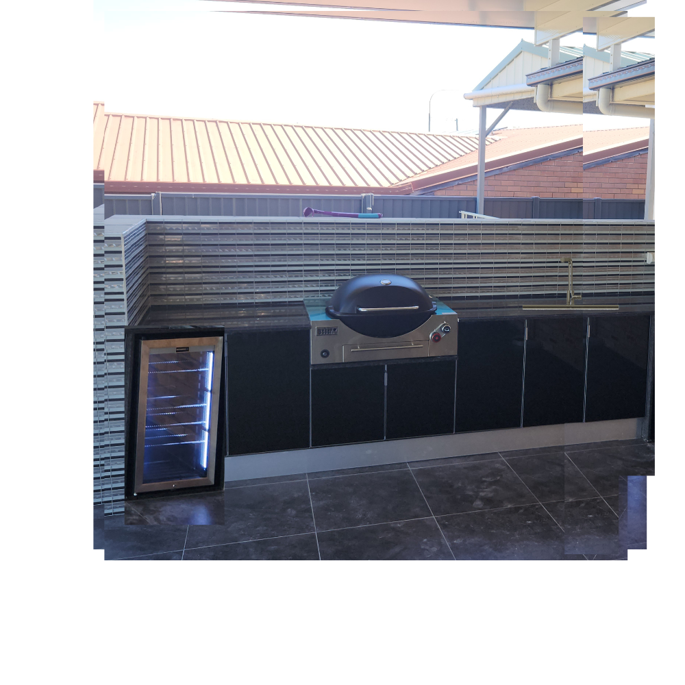 Grillhound Outdoor Kitchen Package to Suit Weber Family Q With Fridge & Sink - GW333