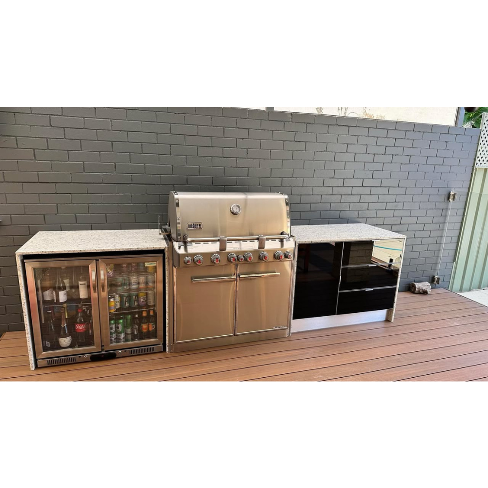 Grillhound Outdoor Kitchen To Suit Weber Summit With Double Fridge & Sink - GWS316