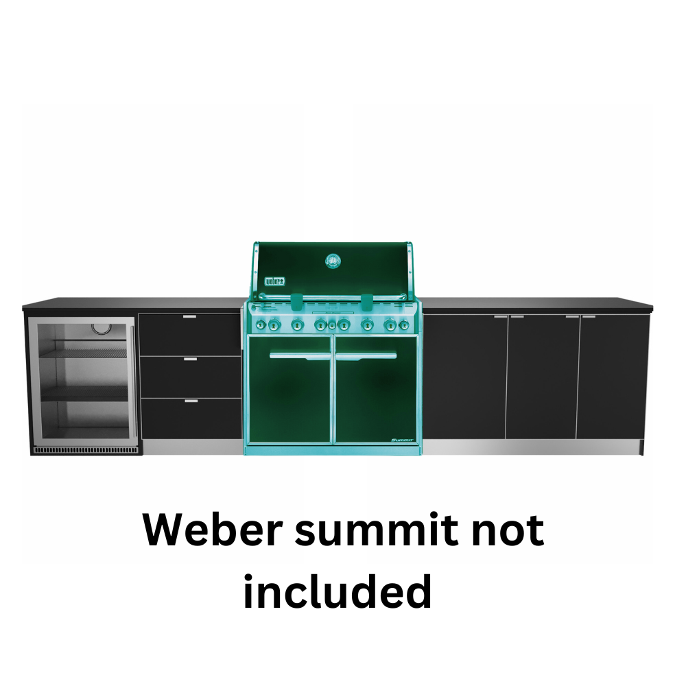 Grillhound Outdoor Kitchen To Suit Weber Summit With Single Fridge - GWS373