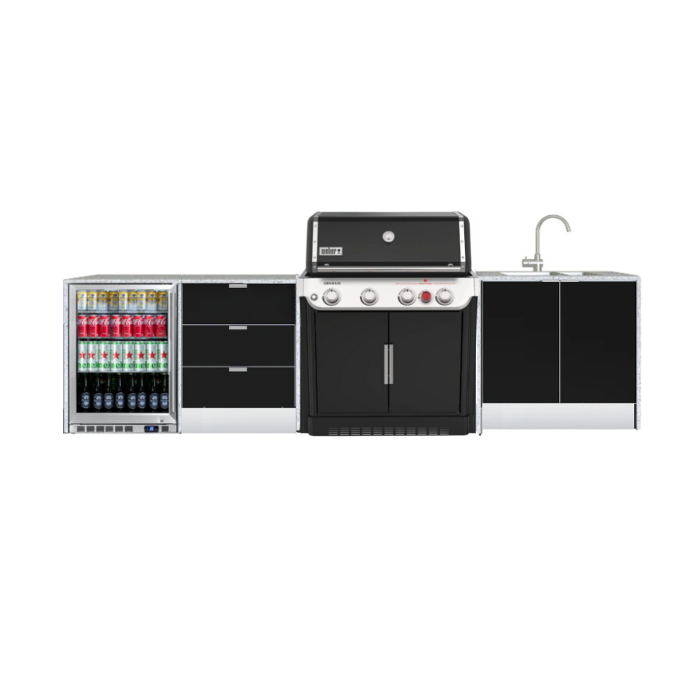Grillhound Outdoor Kitchen To Suit Weber Genesis With Single Fridge