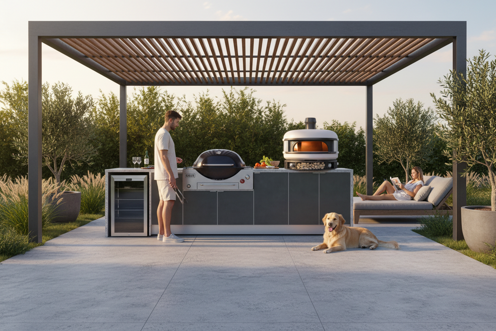 Grillhound Outdoor Kitchen Package to Suit Weber Family Q + Gozney Pizza Oven-GWGZ346