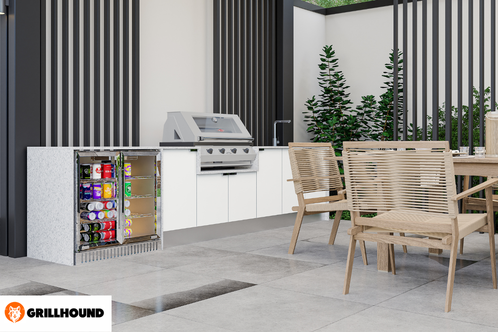 Grillhound Outdoor Kitchen With Beefeater 1200, Fridge And Sink Package - GB363