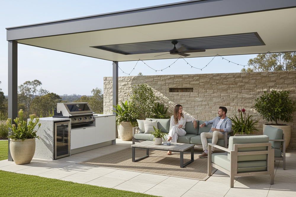 Grillhound Outdoor Kitchen Package With Beefeater 1200 And Single Fridge - GB244