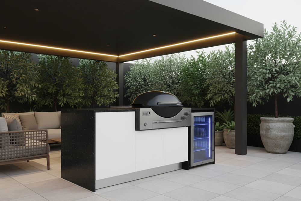 Grillhound Mini Outdoor Kitchen With Single fridge to Suit Weber Family Q - GW200