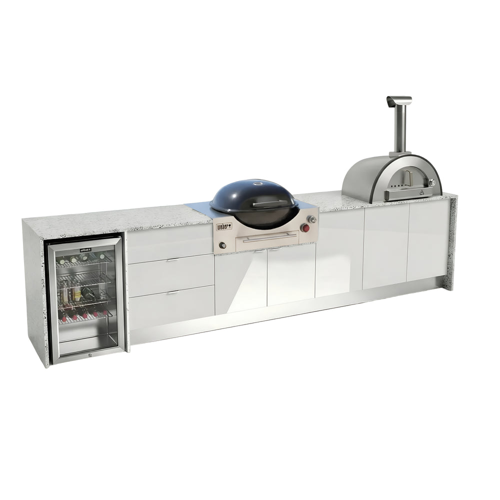 Grillhound Outdoor Kitchen Package to Suit Weber Family Q With Pizza Oven - GWP355