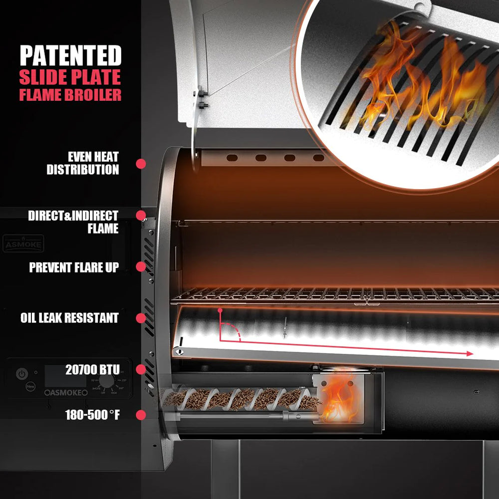 Asmoke Wood pellet grill silver AS660N-2