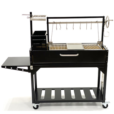 black parrilla grill with white background