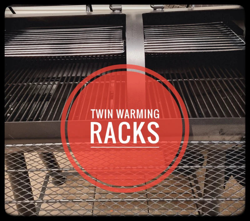 wildfire offset smoker the longhorn twin warming racks